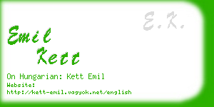 emil kett business card